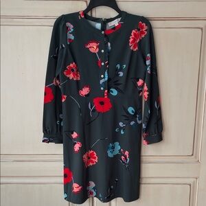 LOFT Vibrant Floral Long Sleeve Dress